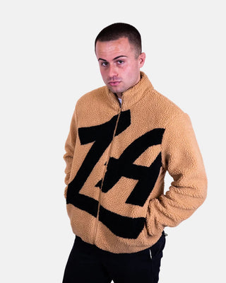 Los Angeles Clippers Oversized Logo Sherpa Jacket - Apparel - Brown - 20-000242-S