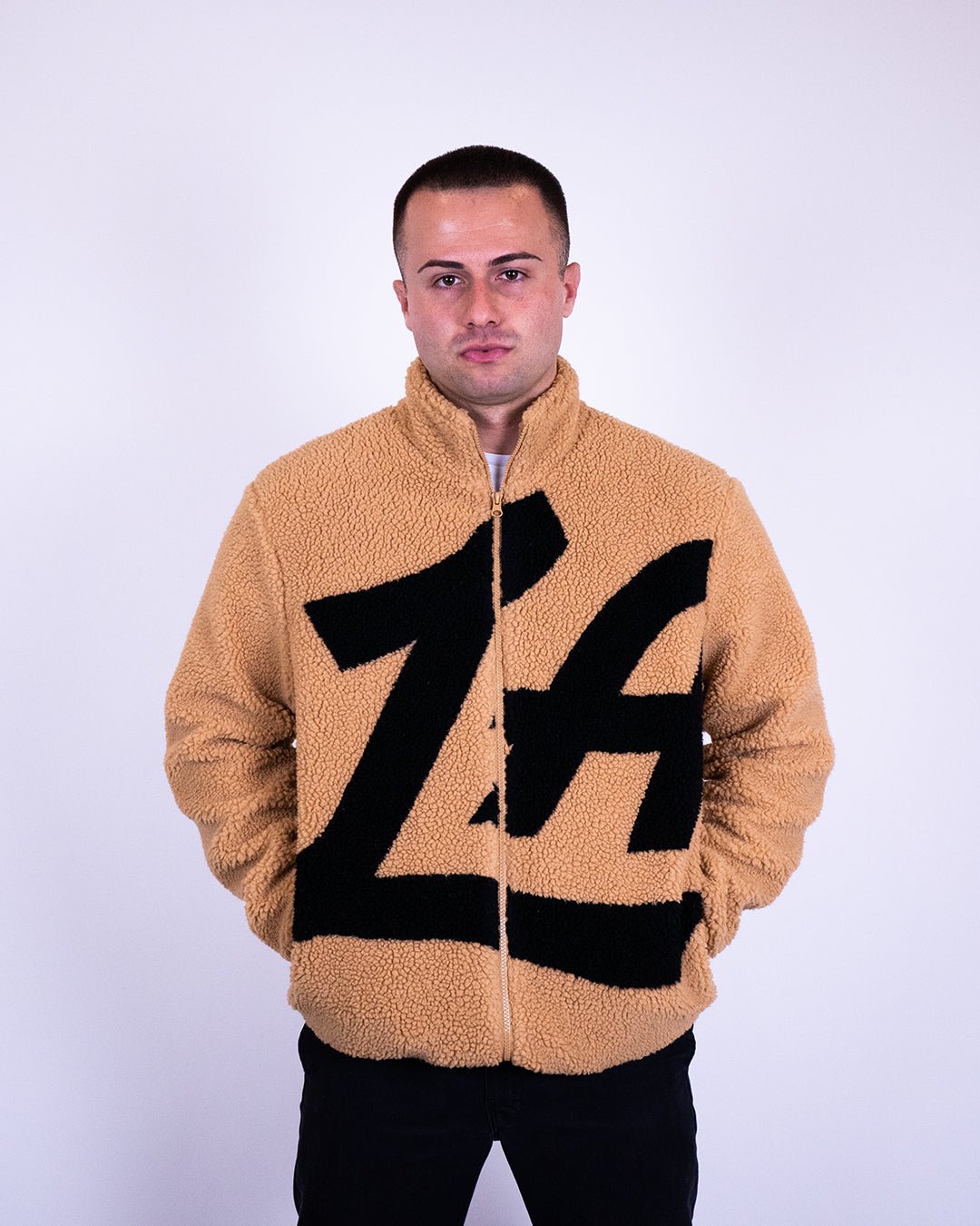 Los Angeles Clippers Oversized Logo Sherpa Jacket - Apparel - Brown - 20-000242-S