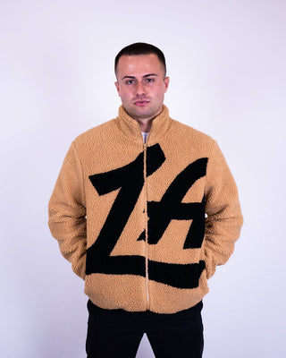 Los Angeles Clippers Oversized Logo Sherpa Jacket - Apparel - Brown - 20-000242-S