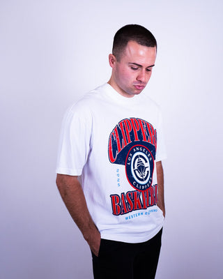 Los Angeles Clippers Vintage Arch Tee - Apparel - White - 20-000464-S