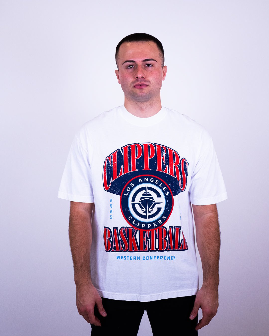 Los Angeles Clippers Vintage Arch Tee - Apparel - White - 20-000464-S
