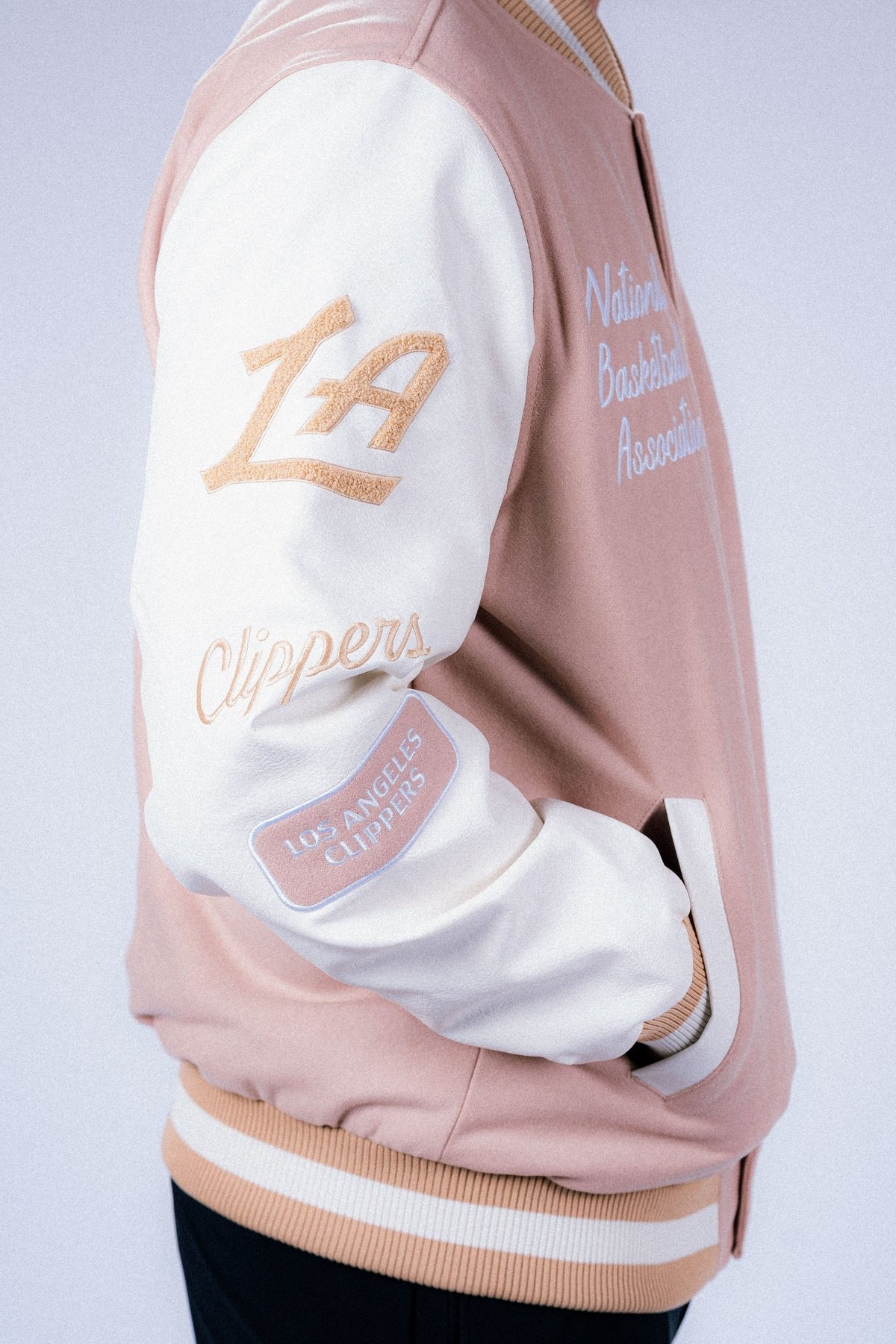 Los Angeles Clippers Vintage Varsity Jacket - Apparel - Cream - 20-000198-S