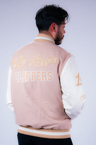 Los Angeles Clippers Vintage Varsity Jacket - Apparel - Cream - 20-000198-S