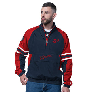 Navy Clippers Half - Zip Pullover Windbreaker - Apparel - Navy/Red - 20-000194-S