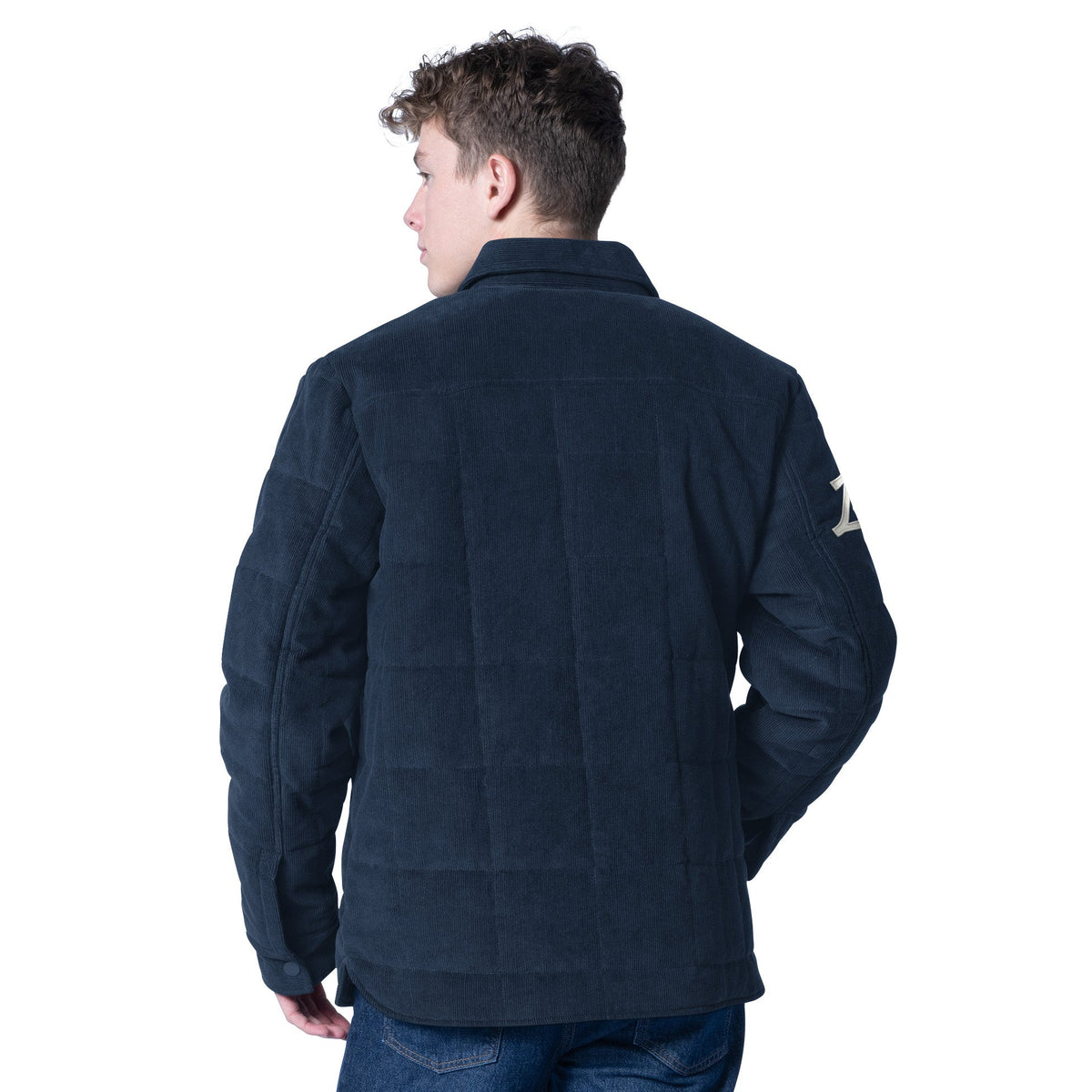 Navy Clippers Script Corduroy Quilted Shacket - Apparel - Navy - 20-000196-S