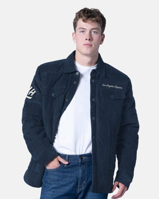 Navy Clippers Script Corduroy Quilted Shacket - Apparel - Navy - 20-000196-S