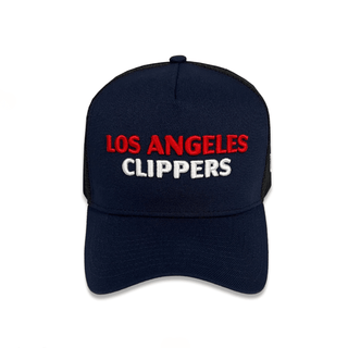 Navy Gothic Stacked Logo 940 Mesh Snapback Hat - LA CLIPPERS TEAM STORENew Era60 - 000073