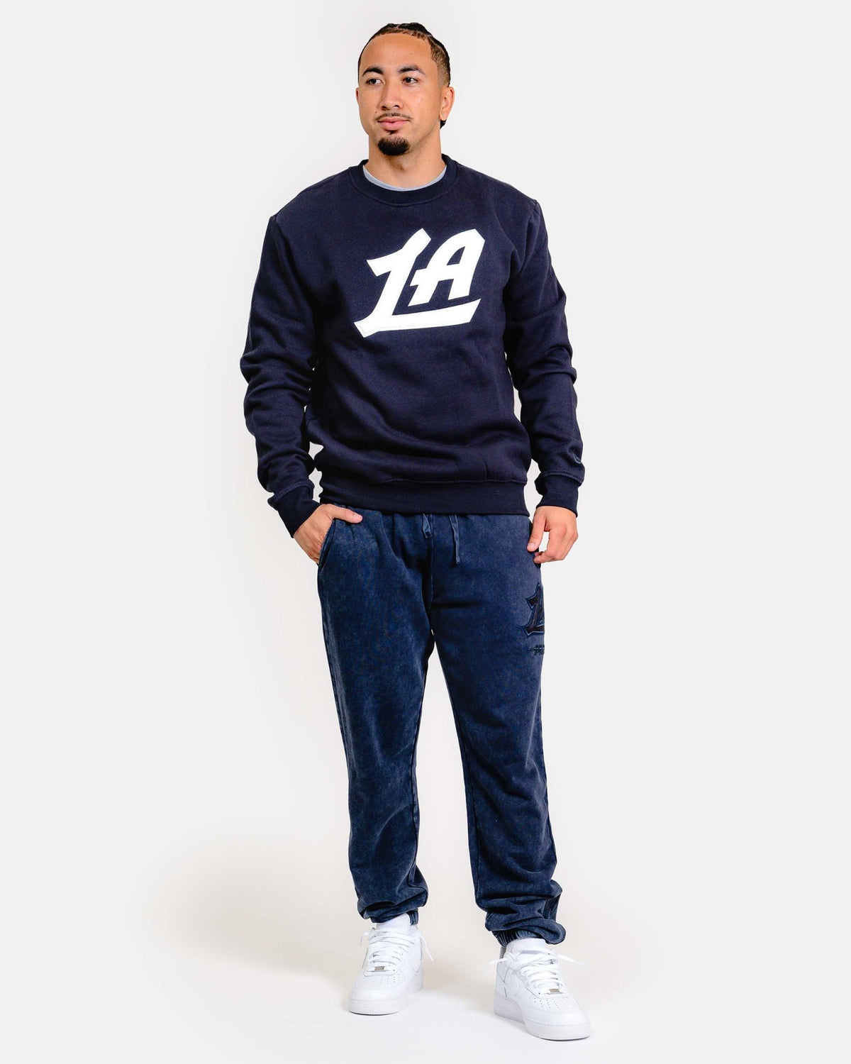 Navy LA Chenille Crewneck Sweatshirt - Apparel - Navy - 20 - 000312 - S