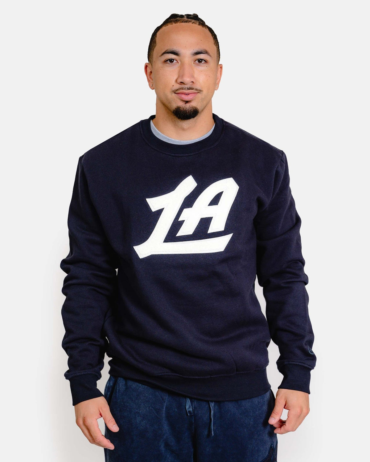 Navy LA Chenille Crewneck Sweatshirt - Apparel - Navy - 20 - 000312 - S
