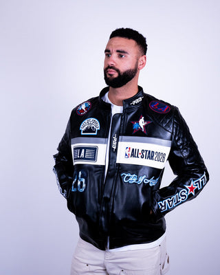 NBA All - Star 2026 Los Angeles Leather Moto Jacket - Apparel - Black - 20-000354-S