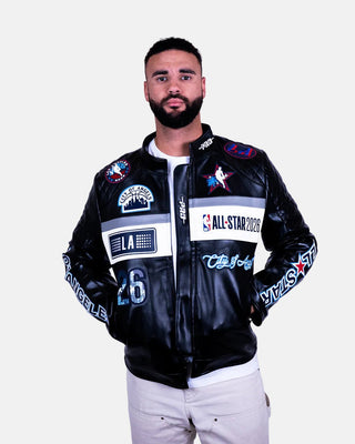 NBA All - Star 2026 Los Angeles Leather Moto Jacket - Apparel - Black - 20-000354-S