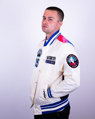 NBA All - Star 2026 Los Angeles Satin Varsity Jacket - White - Apparel - White - 20-000357-S