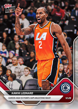 *Pre - Order* Topps Now Kawhi Leonard Career - High 55 Points Milestone Memorabilia Card - Accessories - 