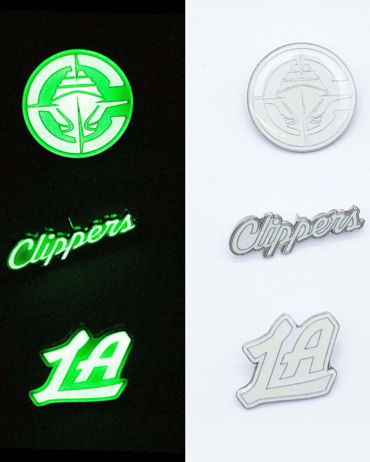 Primary Logo Glow in the Dark Pin - LA CLIPPERS TEAM STOREPSG72 - 000060