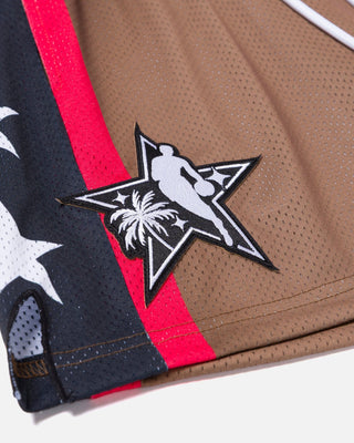 Ryoko Rain x NBA All - Star “Star Panel” Mesh Shorts - Brown - 21-000050-S
