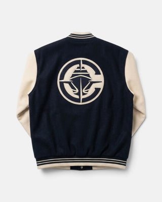 Two-Tone Wool Varsity Jacket - Apparel - Navy - 20-000156-S