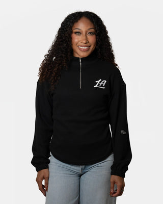 Women’s Black Quarter - Zip Long Sleeve Top - Apparel - Black - 30-000098-XS