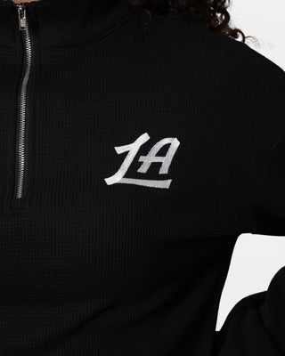 Women’s Black Quarter - Zip Long Sleeve Top - Apparel - Black - 30-000098-XS