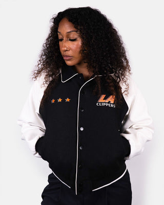 Women’s City Edition Wool Varsity Jacket - Apparel - Black/Cream - 30-000115-XS