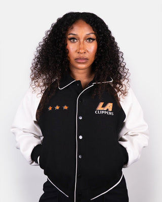 Women’s City Edition Wool Varsity Jacket - Apparel - Black/Cream - 30-000115-XS