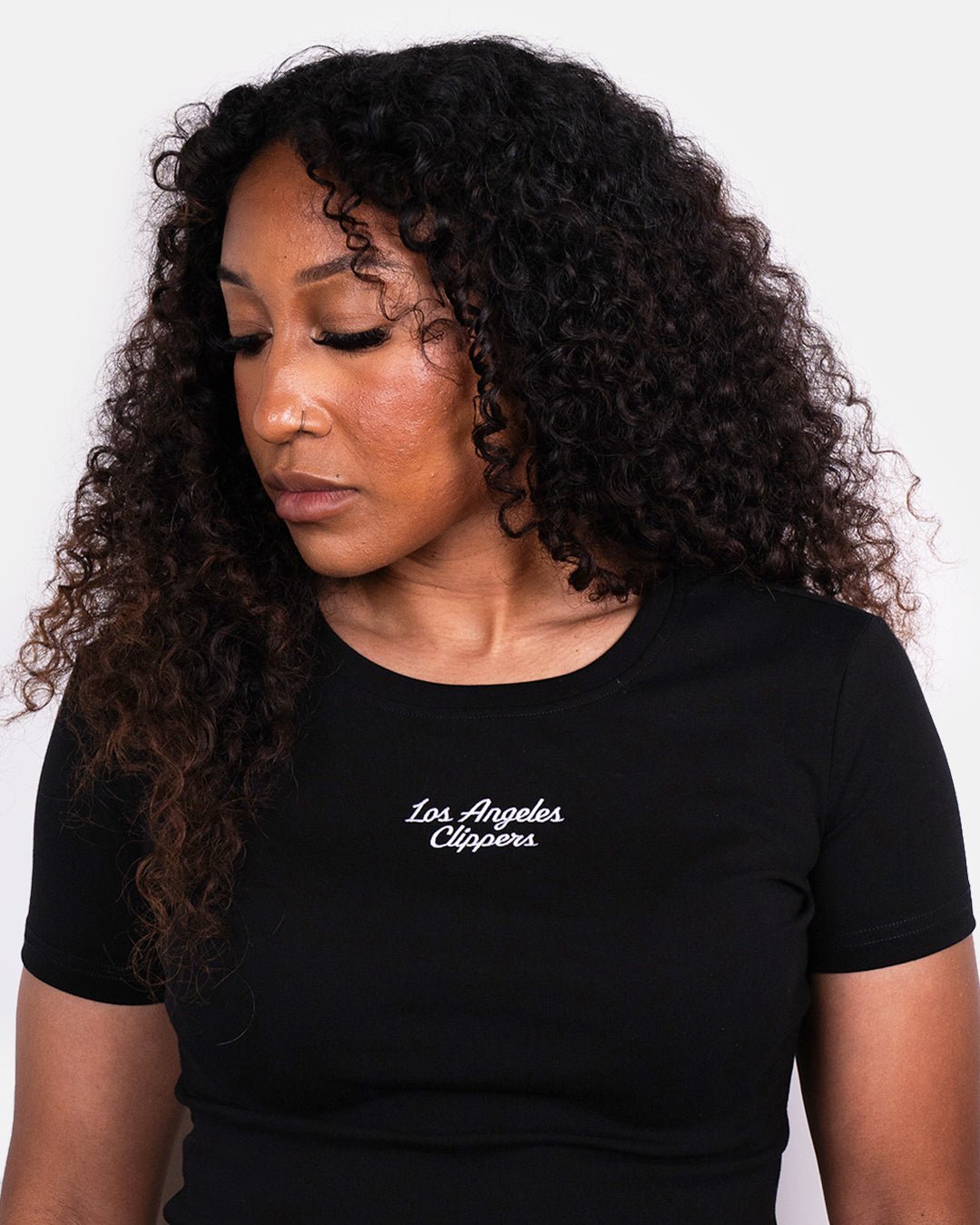 Women's Courtside Supply Stack Script Rib Tee - Apparel - Black - 30-000129-XS