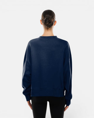 Women's Graphic Boxy Crew Sweatshirt - Apparel - Navy - 30-000087-XS