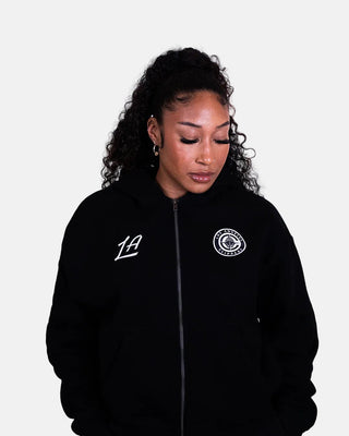 Women's Los Angeles Clippers "LA" Script Zip - Up Hoodie - Apparel - Black - 30-000137-XS