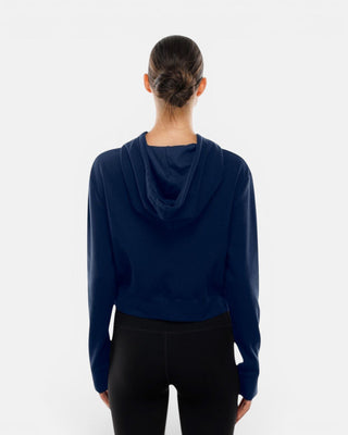 Womens Navy Cropped Full Zip Hoodie - Apparel - Navy - 30-000085-XS