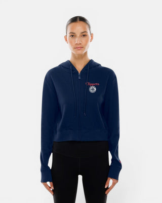 Womens Navy Cropped Full Zip Hoodie - Apparel - Navy - 30-000085-XS