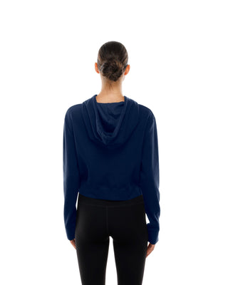 Womens Navy Cropped Full Zip Hoodie - Apparel - Navy - 30 - 000085 - XS