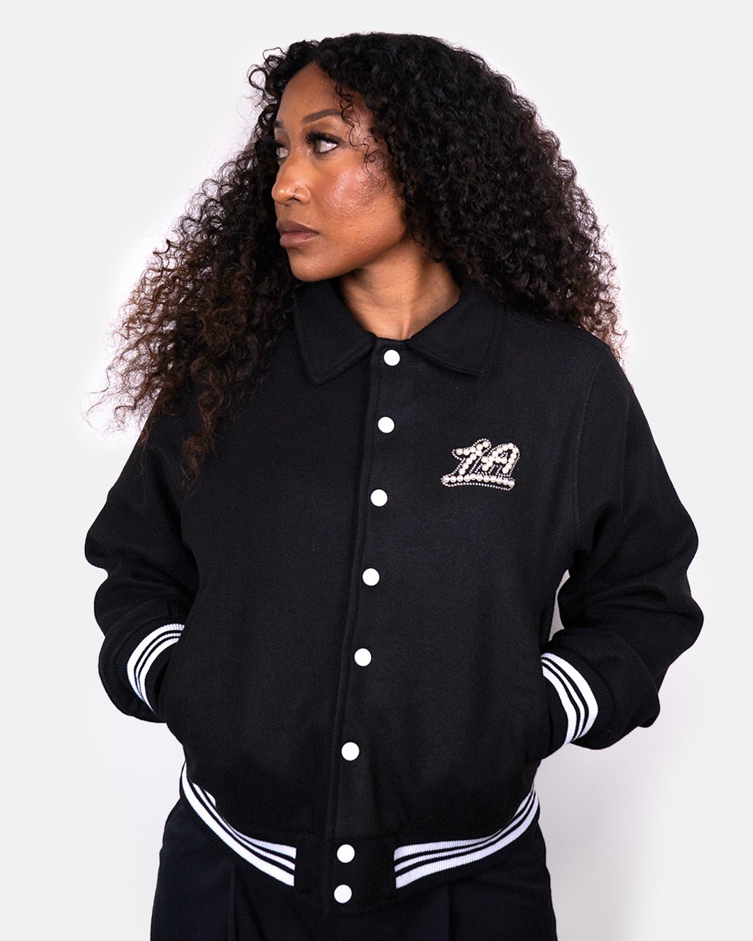 Women's Pearl Varsity Jacket - Apparel - Black - 30-000131-XS