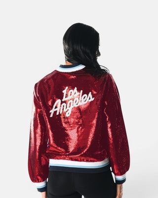 Women’s Red Sequin Varsity Jacket - Apparel - Red - 30-000081-XS