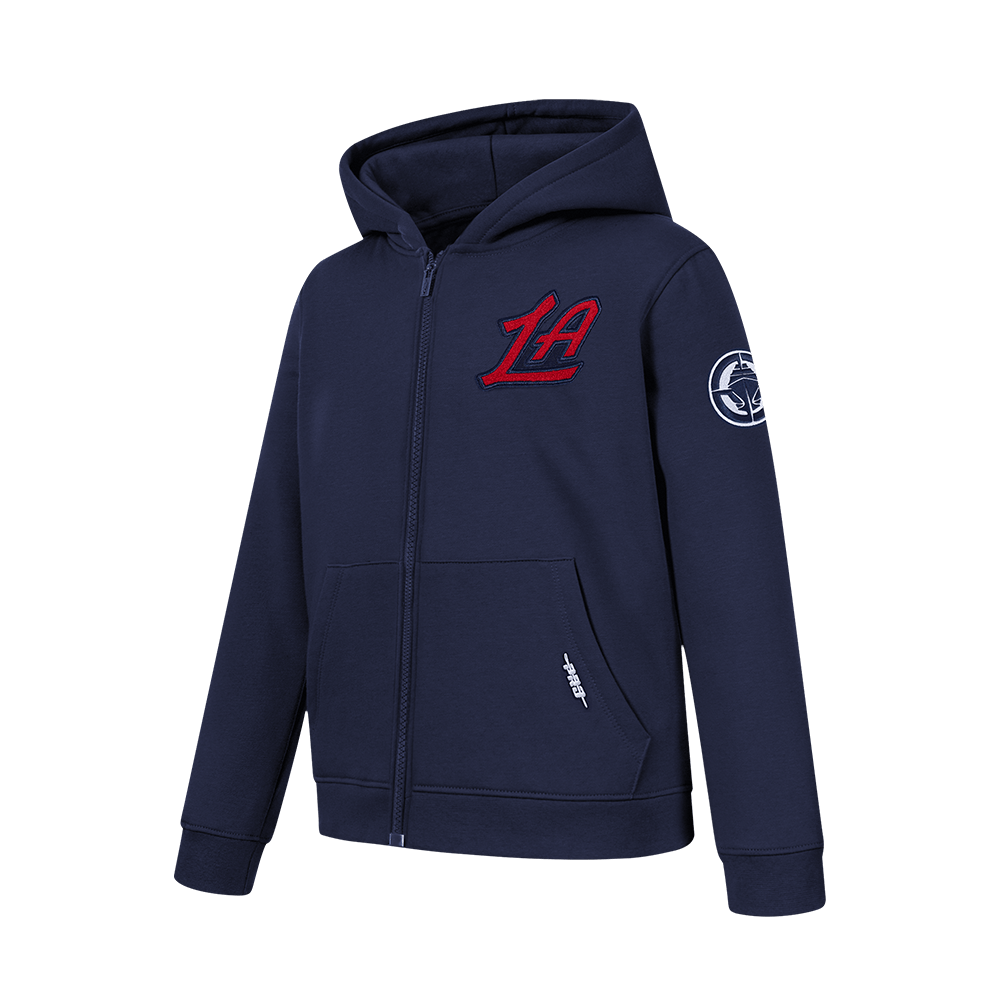Youth LA Clippers Classic Patch Zip Hoodie - Apparel - Navy - 40-000056-S