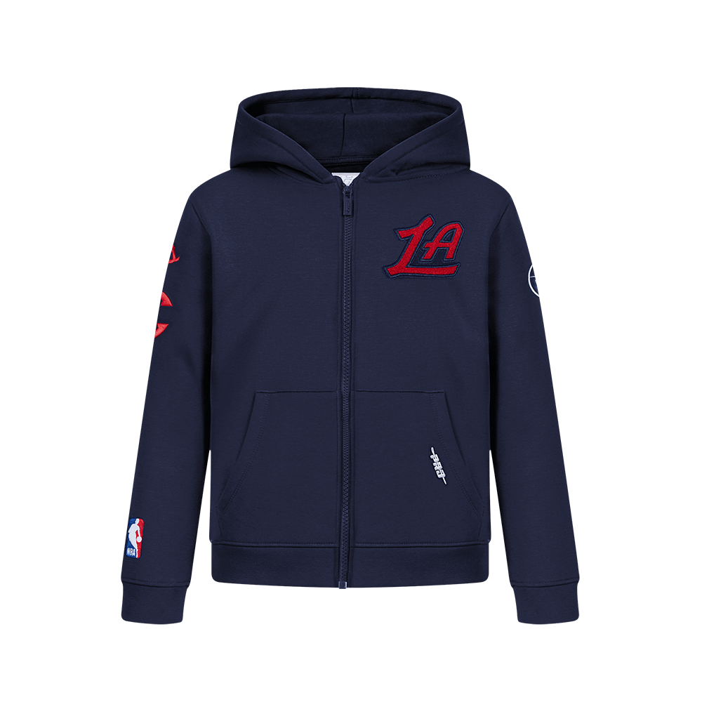 Youth LA Clippers Classic Patch Zip Hoodie - Apparel - Navy - 40-000056-S