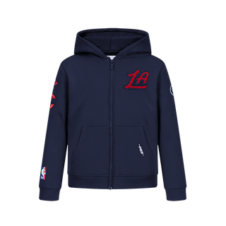 Youth LA Clippers Classic Patch Zip Hoodie - Apparel - Navy - 40-000056-S