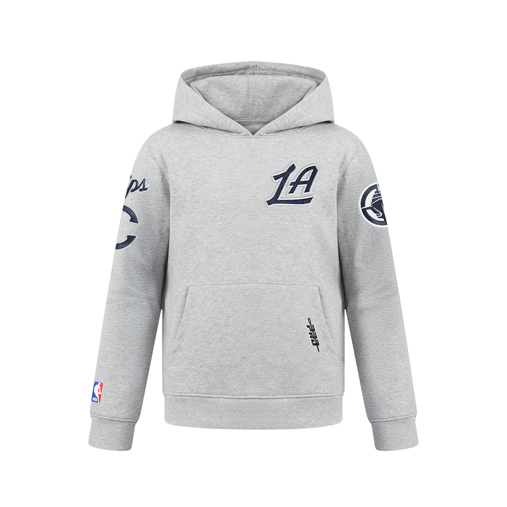 Youth LA Clippers Pro Standard Heather Grey Patch Hoodie - Apparel - Gray - 40-000058-S