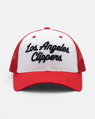 Youth Two-Tone Script Snapback Trucker Hat - Headwear - White/Red - 62-000008
