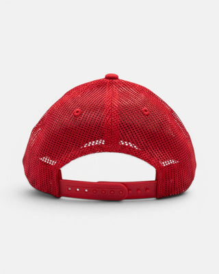 Youth Two-Tone Script Snapback Trucker Hat - Headwear - White/Red - 62-000008